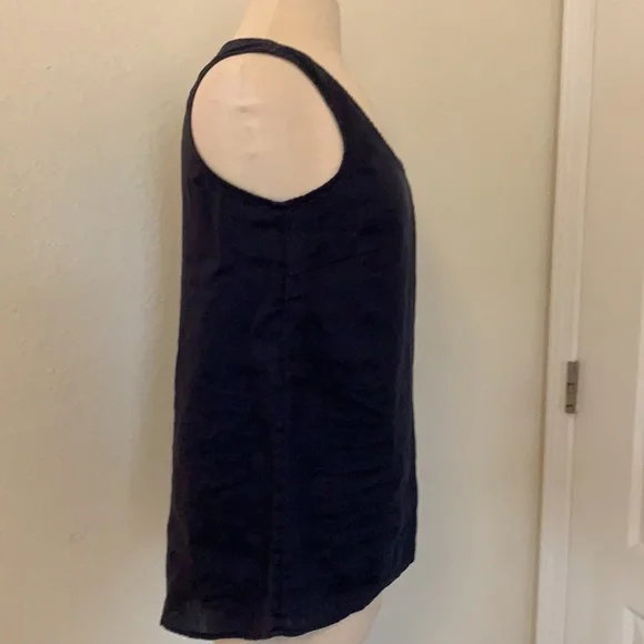 J Jill navy blue 100% linen sleeveless tank top size small S - Picture 6 of 12